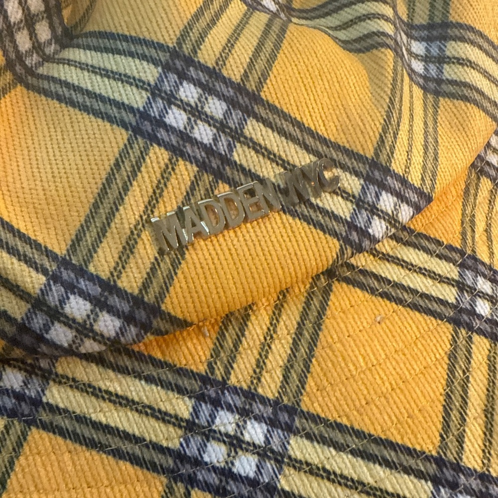 NWT Madden NYC Yellow Plaid Bucket Hat - Picture 3 of 4